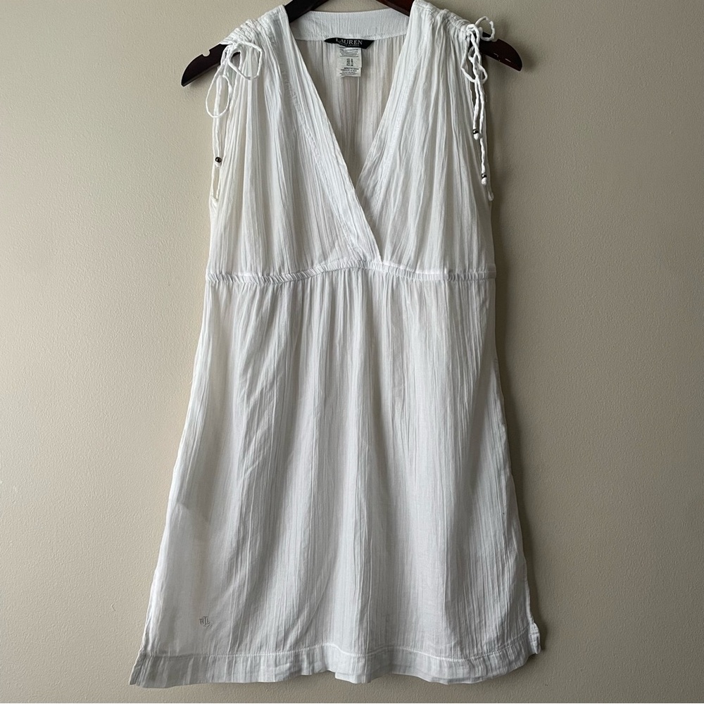 Lauren Ralph Lauren 100% Cotton Mini Dress Costal Cowgirl Beach Bridal SZ M